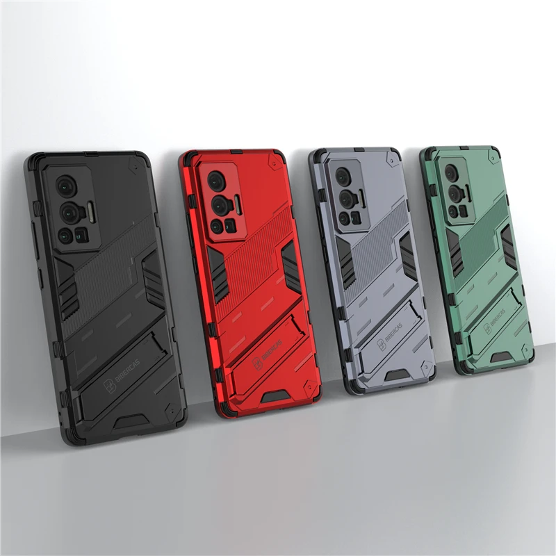 

For Vivo X70 Pro Case Cover for Vivo X70 Pro Plus Shockproof Bumper Shell Kickstand Holder Protective Armor Capa Back Phone Case