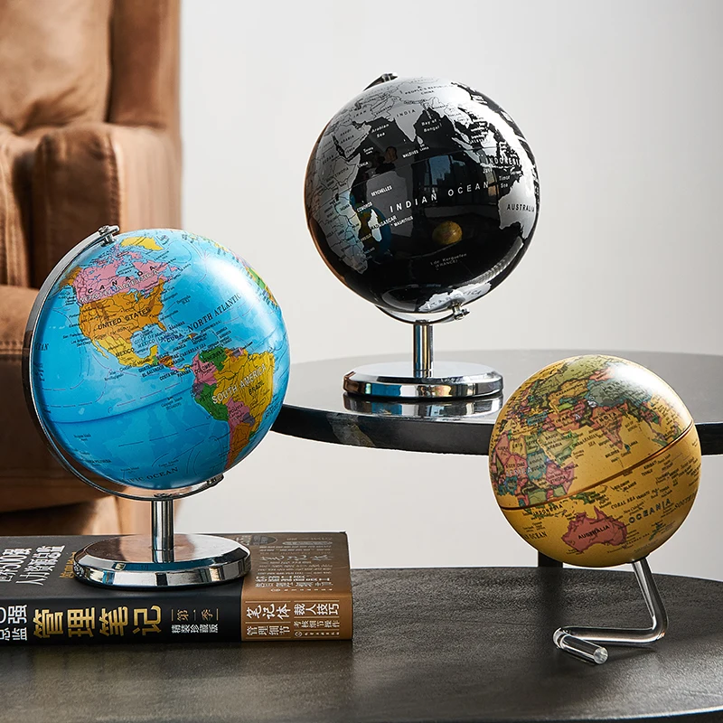 Decoraci&oacute;n Retro Para el hogar, globo del mundo, decoraci&oacute;n de escritorio, mapa del mundo de aprendizaje moderno, globo de estudio para ni&ntilde;os, decoraci&oacute;n de escritorio, geograf&iacute;a, educaci&oacute;n para ni&ntilde;os-4
