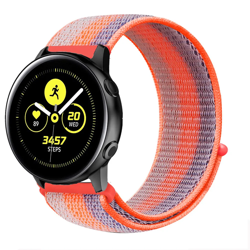 Переключатель, нейлоновый ремешок для наручных часов Xiaomi huami amazfit bip huawei часы GT 20/22 мм, ремешок для samsung Шестерни S3/S2 galaxy Watch active2 42 мм 46 мм