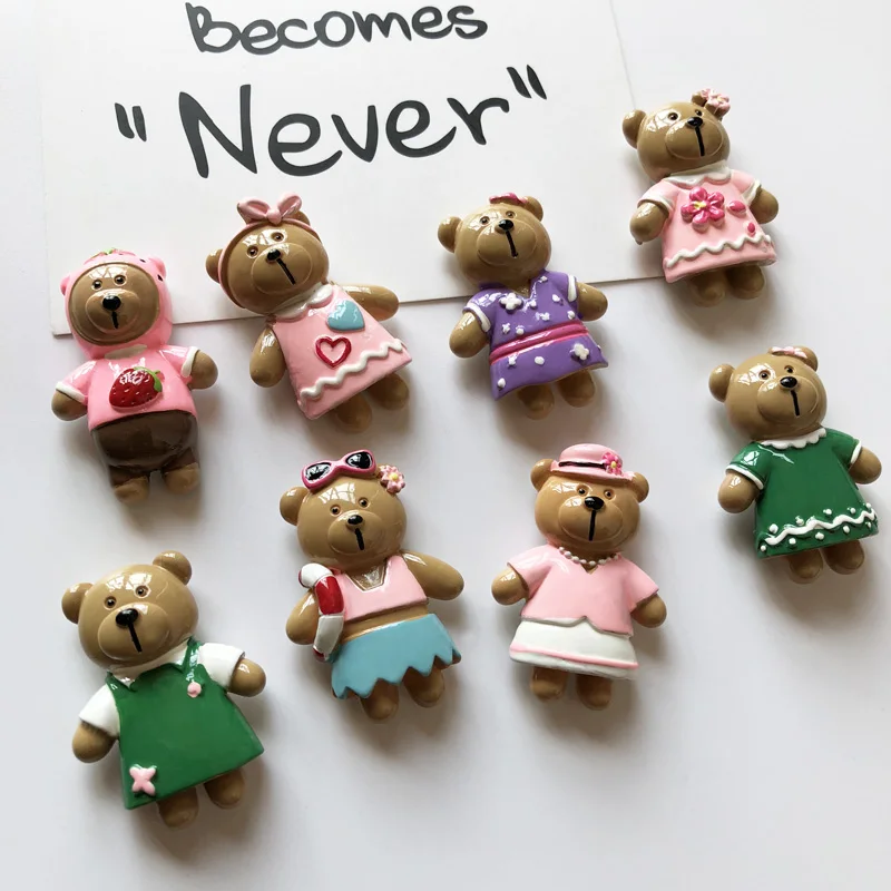 Магнит на холодильник в виде рождественского медведя 3d украшение для дома