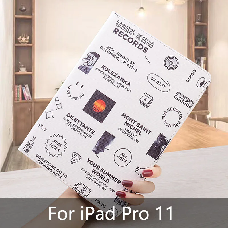 Белый Для iPad Pro 11 чехол мультфильм ПУ; кожа; Силикон Мягкая задняя крышка флип смарт-стенд планшет чехол для Apple iPad Pro 11 чехол - Цвет: Белый