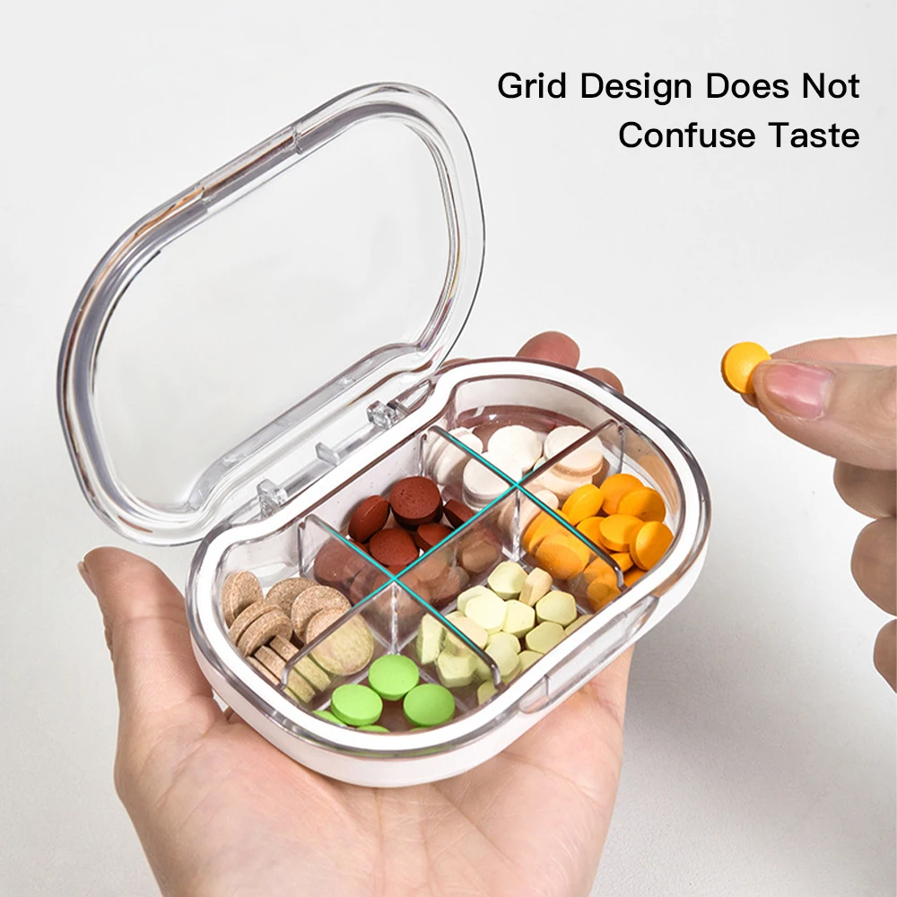 

New Mini 4/6 Grids Pill Box Travel Convenient Medicine Pills Dispenser Pill Organizer Tablet Pillbox Case Container Drug Divider