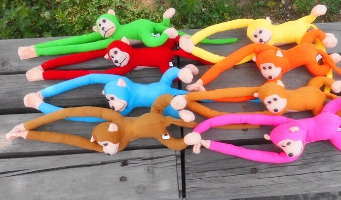 60 см красочные длинные руки обезьянки плюшевые игрушки мягкие животные куклы для