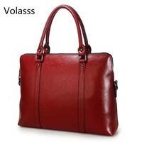 new genuine leather briefcase for woman laptop computer bag womens handbags office ladies shoulder messenger bags bolso hombre