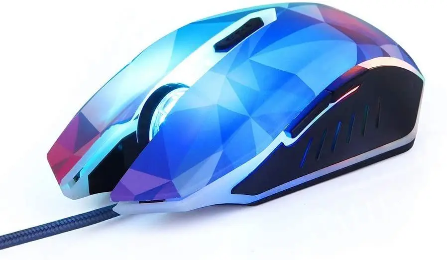 

SeenDa Wired Gaming Mouse 3200 DPI 7 Circular & Breathing LED Light Diamond Version USB Computer Mouse Gamer Mice For LOL CS