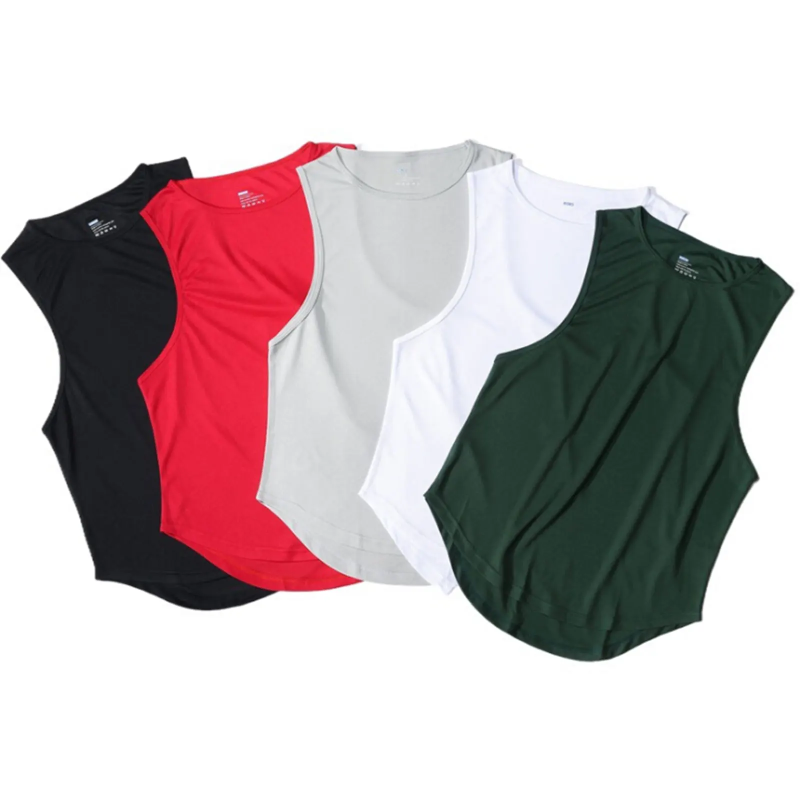 

Men Sports Tank Top Sleeveless Round Neck Solid Color Tops Running Fitness Tops for Men