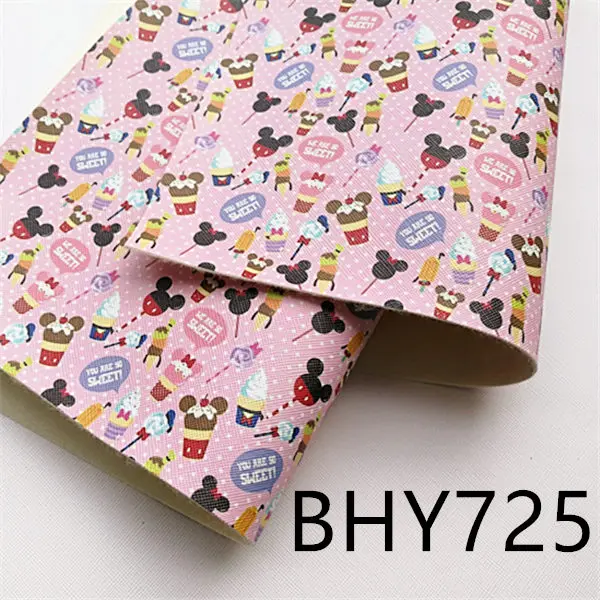 10 шт./A4 20*33 см мультфильм печати искусственная кожа винил BHY713 - Цвет: BHY725