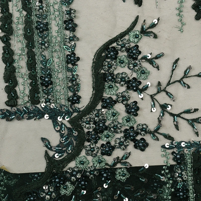 High Quality French Handmade Beaded Lace 2019 Latest African Tulle Pearl with Sequins for Aso ebi AMY2860B-1 | Дом и сад