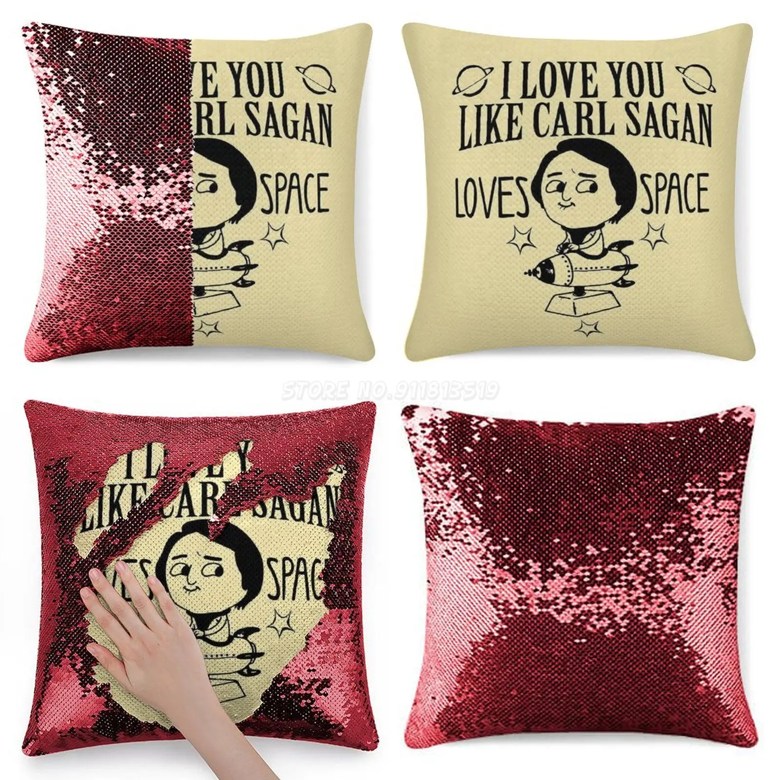 Чехол Подушка с блестками для детей 40 х40 см|Наволочка| |