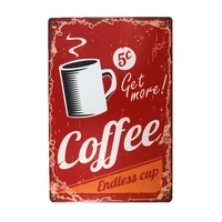 get more coffee vintage retro tin sign funny humour new open 24hours metal poster