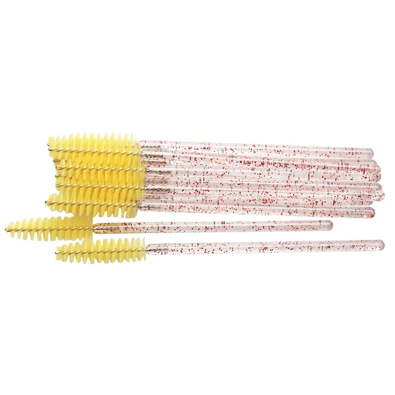 CR-P light yellow 100 шт. Хрустальная тушь для ресниц палочки алмазные аппликационные ресницы кисти для наращивания ресниц одноразовые кисти для макияжа инструменты - Handle Color: CR-P light yellow