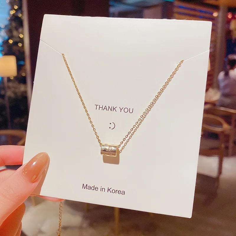 

Wholesale Chic And Unique Titanium Steel Small Circle XINGX Pendant Necklace For Women Trendying Graceful Necklace Wholesale