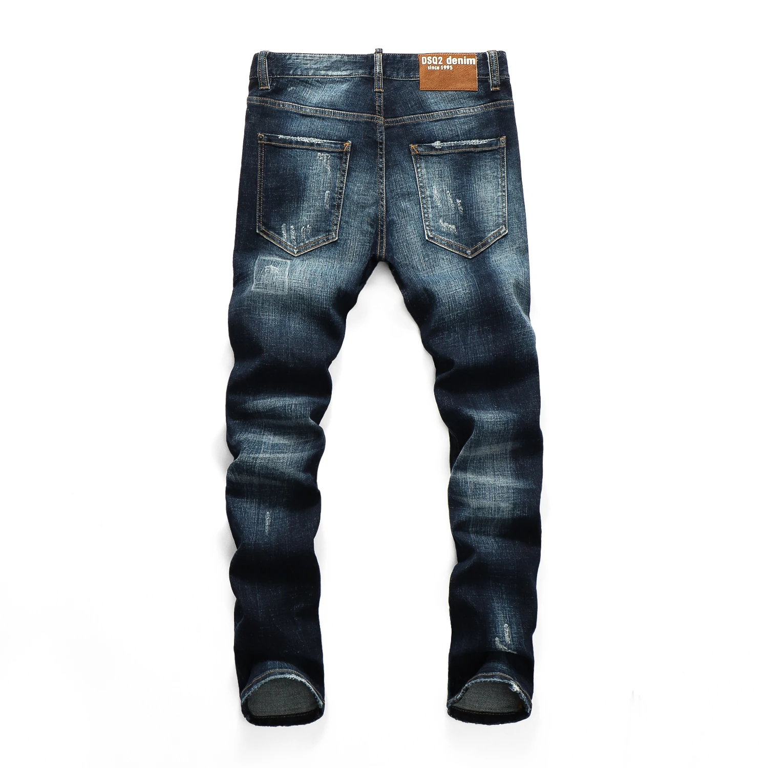 Hot Men's pants Dsq ripped patch painted varnished men's DSQ jeans