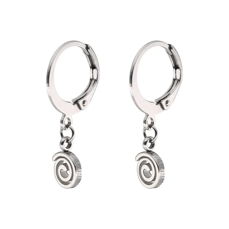 Стильные стальные спиральный обруч серьги позолоченные черные панк крутые