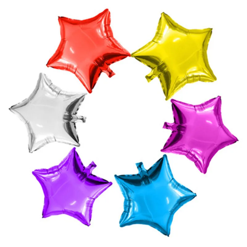 5 шт. дюймовый шарик из алюминиевой фольги в форме сердца с пятиконечными