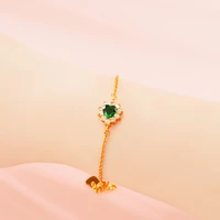 dubai 24k gold bracelets full aaa zircon austrian crystal femme women link chain jewelry bangles 2colors gold charm bracelet
