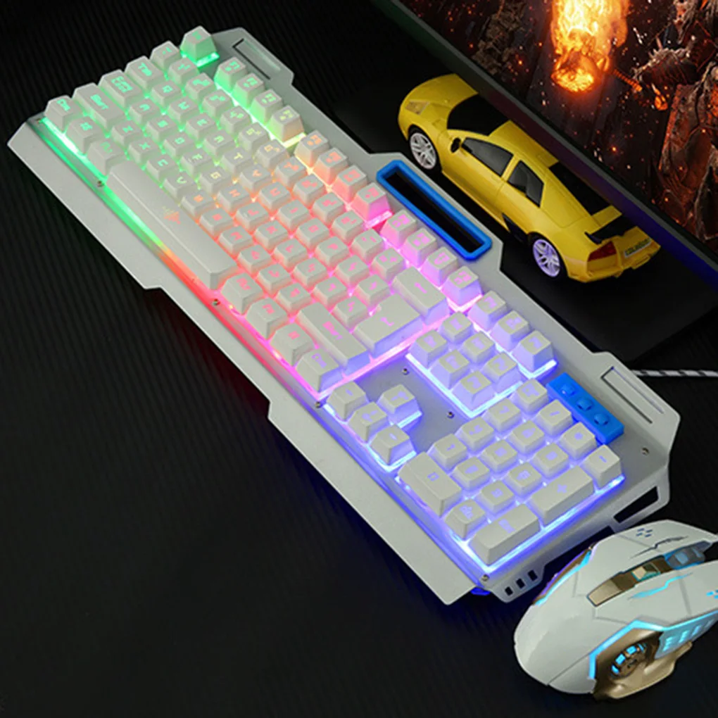 

3D Buttons RGB Backlight Keyboard Mouse Kit USB Wired Mechanical Touching Gaming Keyboard Mouse Combo Computer Keypad Mice Set