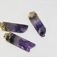 natural stone crystal pendant women making jewelry gold cap pendulum 2020 long large geode druzy amethysts purple crystal quartz