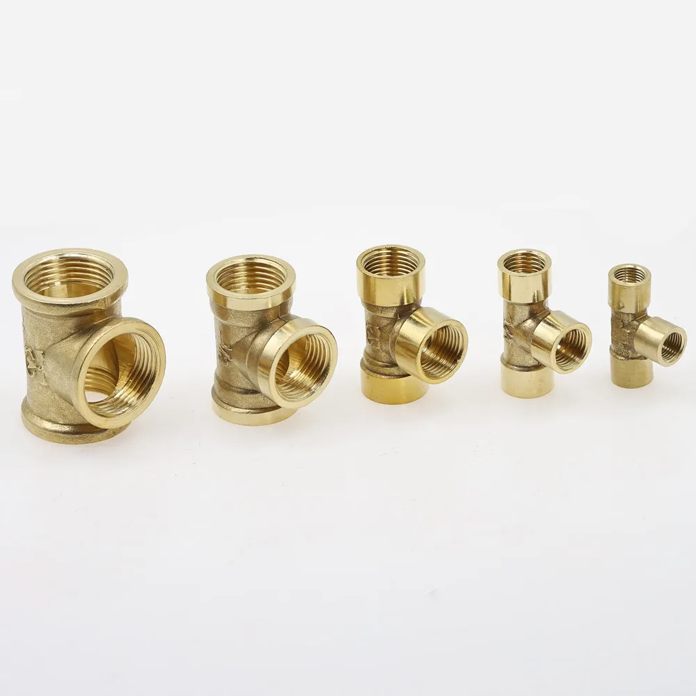 1 шт. резьба BSP 1/4 &quot3/8&quot 1/2 &quot3/4&quot тройной тип латунный фитинг для труб переходник