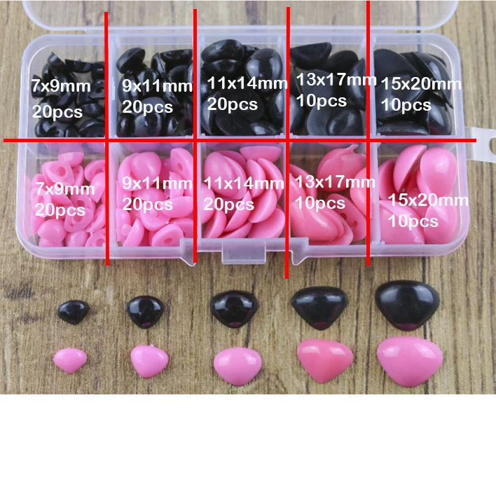 Глаза амигуруми для кукол круглые плоские черные треугольные пластиковые 150