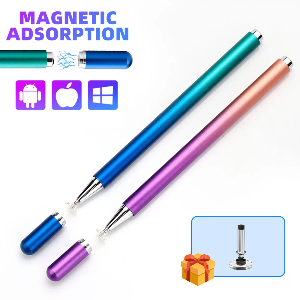 

SEYNLI Magnetic Touch Screen Stylus Gradient Color Built-in Replaceable Suction Cup Pen Tip Transparent Disc Capacitive Pencil