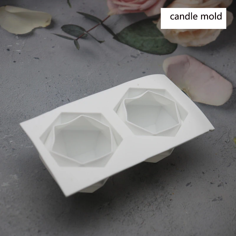 

3D Geometric Shap Silicone Candle Mold DIY Chocolate Mousse Baking Tool Candle Making Supplies Pastry Cake Fondant Mould
