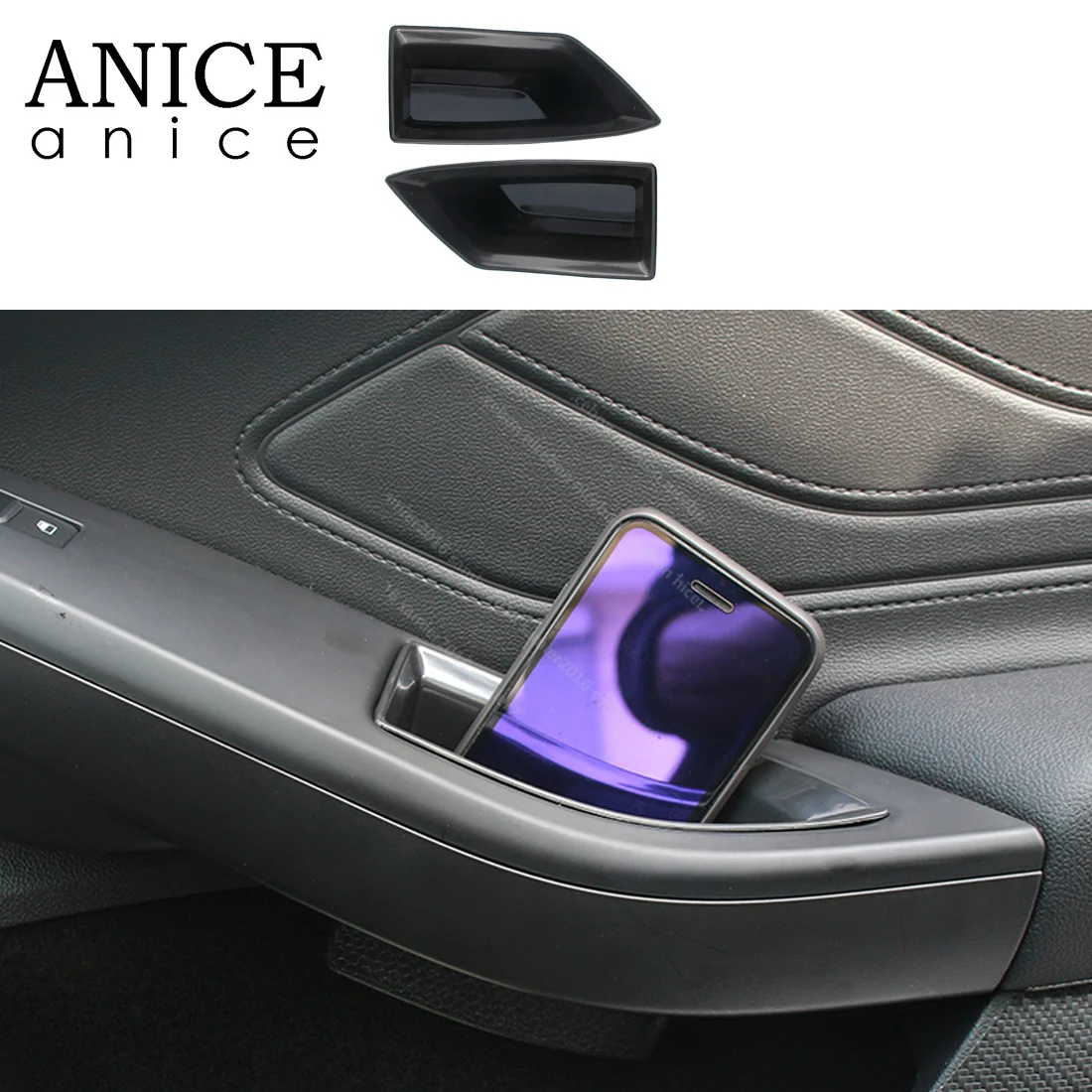 

ABS Interior Door Armrest Storage Box trim fit For Ford Focus 2019