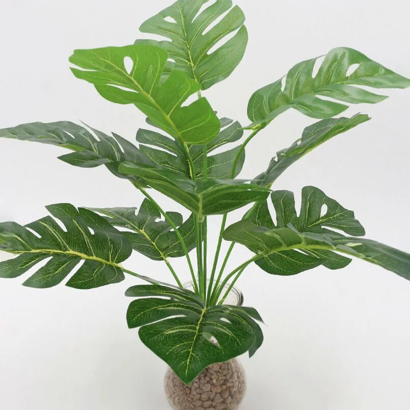 Искусственное зеленое пальмовое растение Monstera искусственное длинная ветка