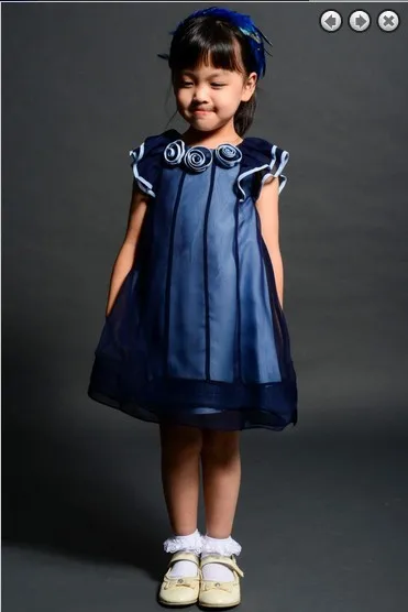 Бесплатная доставка 2016 г. Голубое платье принцессы из органзы в новом стиле