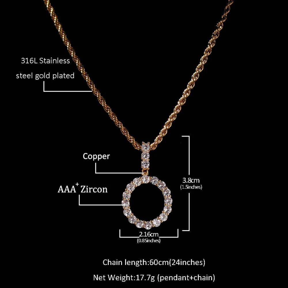 Шикарный король ряд циркониевых пузырьков кулон ожерелье теннисная цепочка