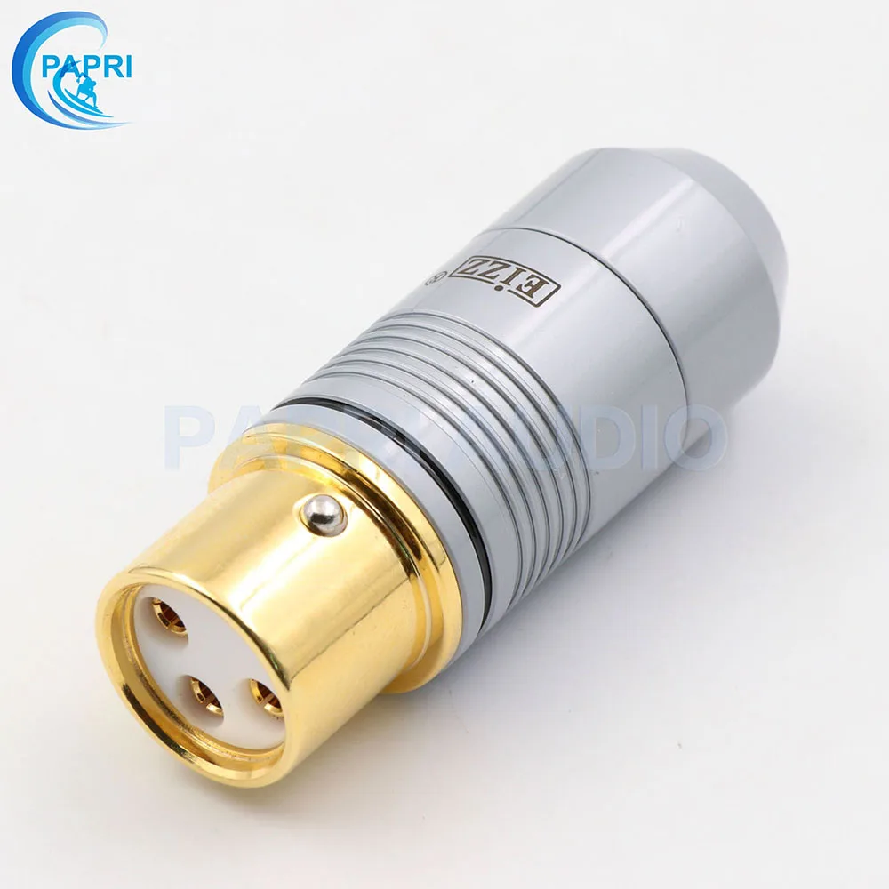 EIZZ 2 шт. Tellurium медь 3 булавки Мужской Женский XLR разъем MIC змея 24 К золото Платиновое покрытие аудио усилитель микрофонный кабель Jack