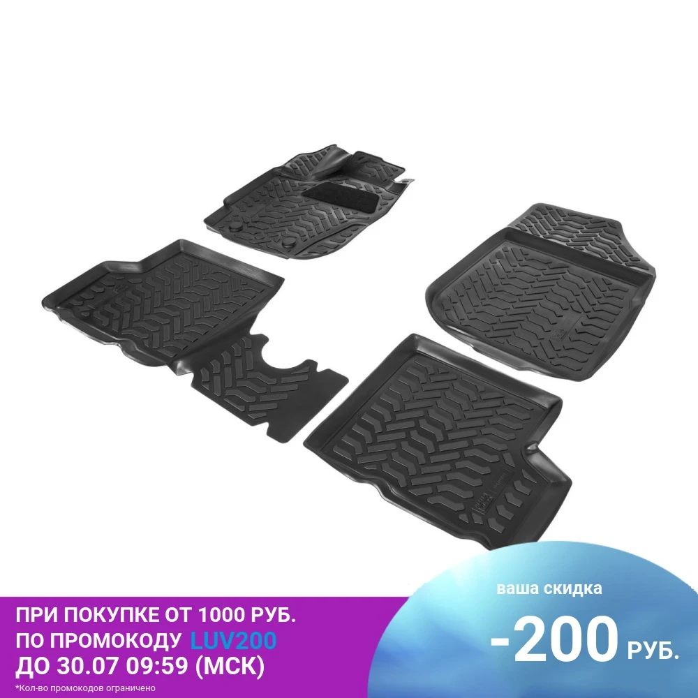 Коврики в салон AutoFlex Renault Duster I FWD/4WD 2015 2021/Nissan Terrano III 2017 черные 4 части