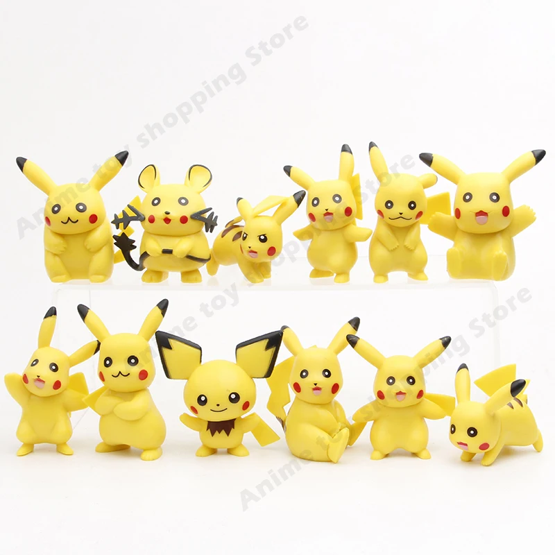 12pcsset 8cm pokemon dolls anime toy pikachu action toy figure toys model ornaments anime toys figures for kids christmas gifts free global shipping