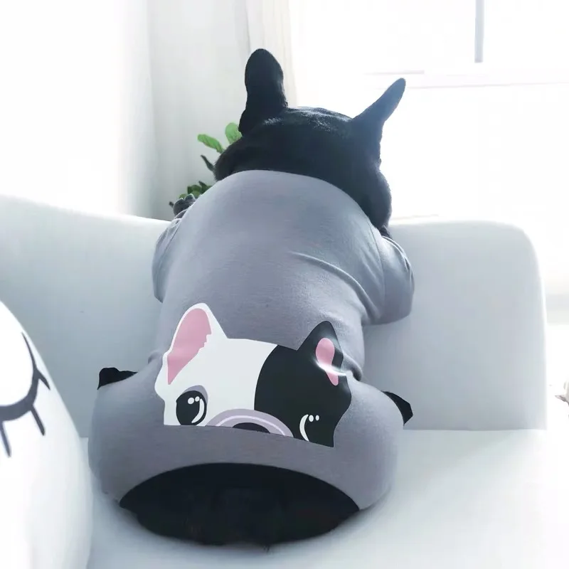 Пижама с французским бульдогом модная теплая одежда для домашних питомцев 4