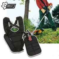 1pc universal strimmer double shoulder harness strap for brush cutter grass trimmer with carry hook black
