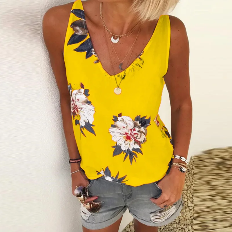 5XL размера плюс женские блузки рубашки летние цветочные печати V шеи повседневные