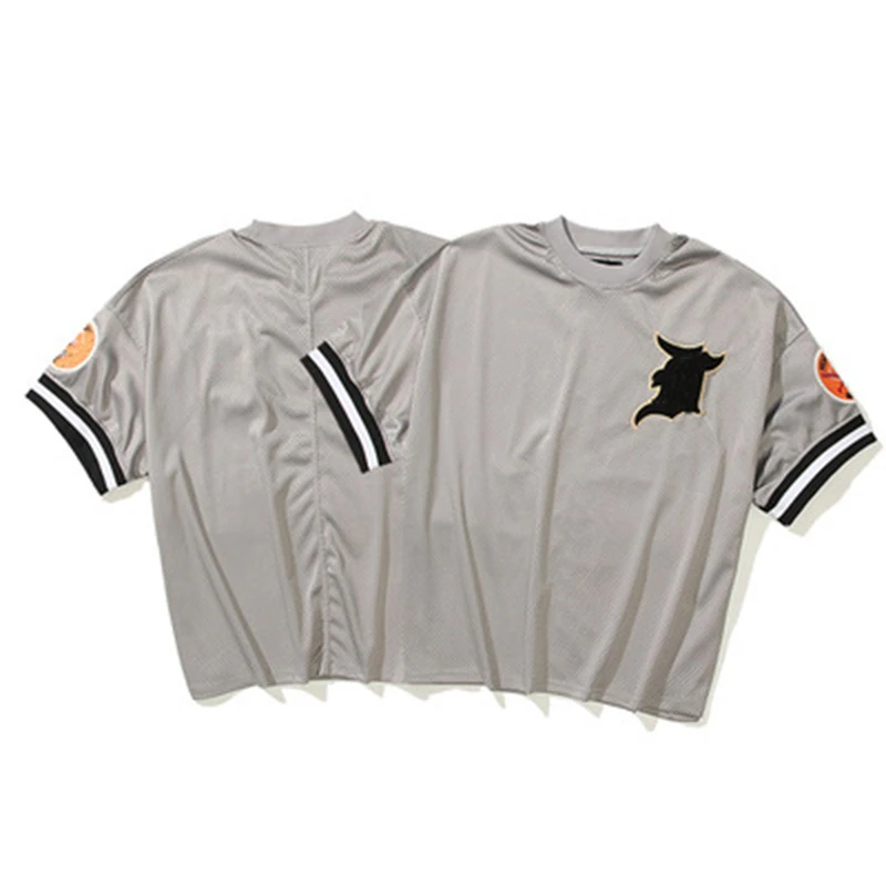 

2021SS Ins Thin Men And Women Couples Mesh Short-Sleeved T-Shirt Men And Women Loose Tide Brand Baseball Uniform TEE