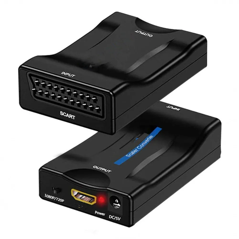 Преобразователь аудио 1080P Scart в HDMI высококлассный преобразователь AV сигнала HD