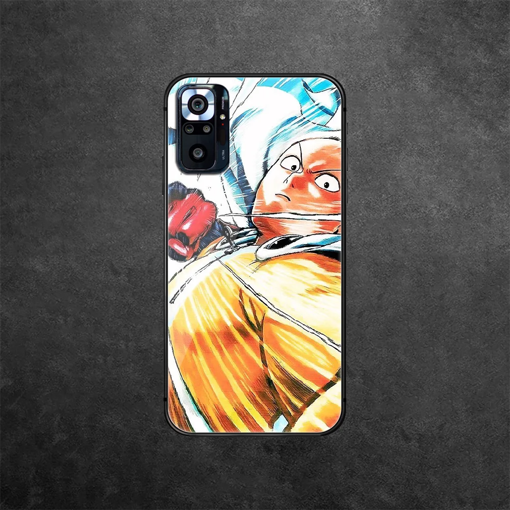

One Punch Man Anime Tempered Glass Phone Case Cover For Xiaomi Redmi Note 7 8 9 10 A C T S Pro K 30 40 Prime Cover Waterproof