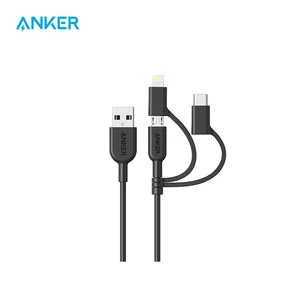 anker powerline ii 3 in 1 cable 3ft lightningtype cmicro usb cable for iphone ipad huawei htc lg samsung galaxy xiaomi free global shipping