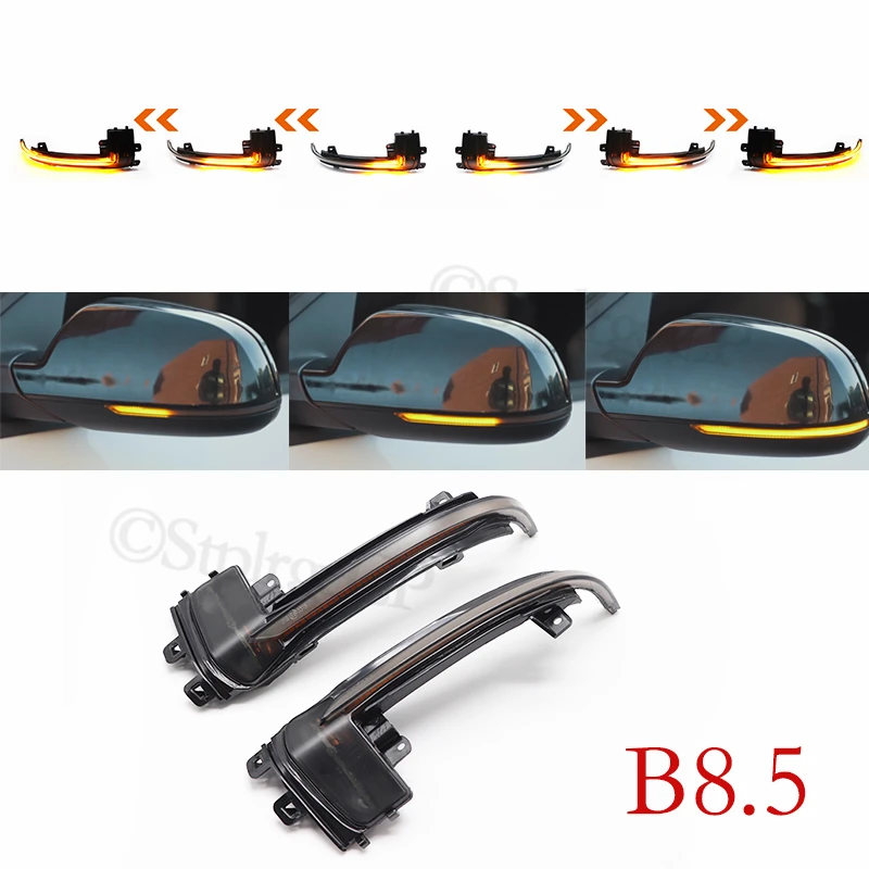 

for Audi A4 A5 S5 A3 8P B8.5 RS3 RS4 RS5 Black Cover Side Wing Mirror Indicator Dynamic Turn Signal LED Light