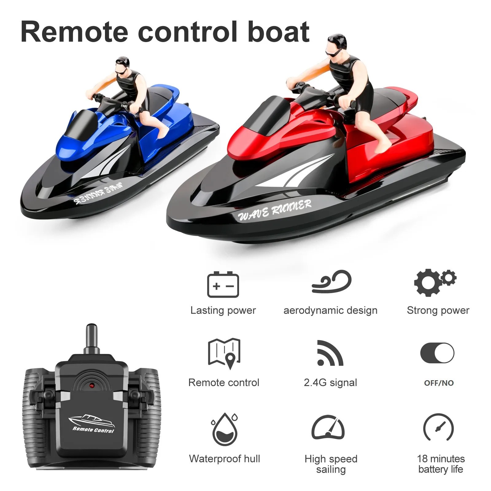 

Rc Motorized Speedboat 2.4g Wireless Remote Control Boat 20km/h High-speed Electric Yacht Water Boy Electronic Toy Gift