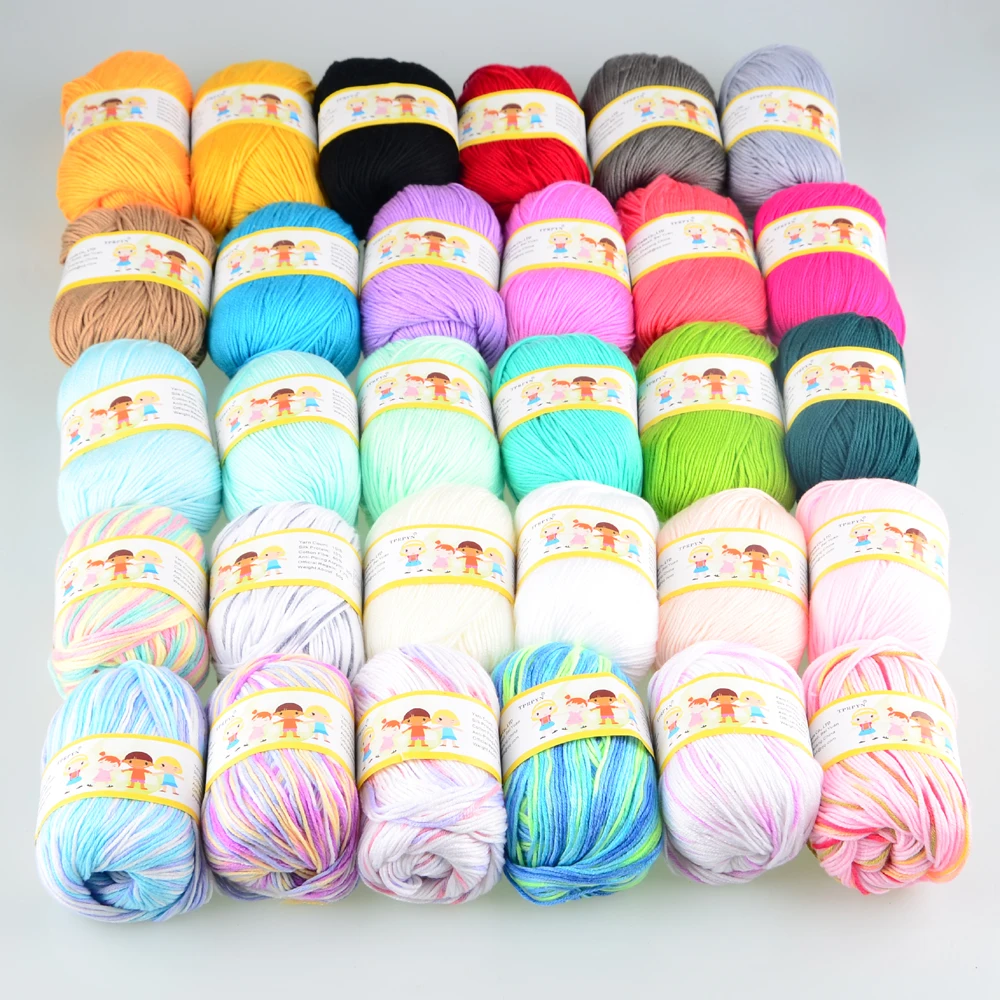 TPRPYN 50 г = 1 шт. хлопчатобумажная шелковая шерстяная пряжа для вязания lana