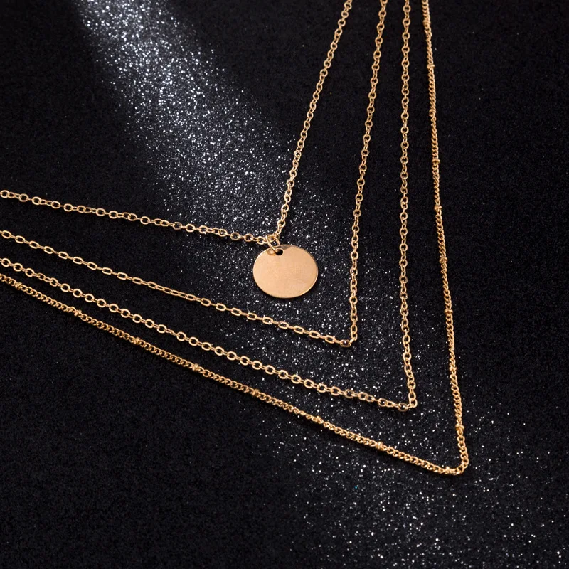 Новые модные трендовые ювелирные изделия медный чокер многослойное ожерелье