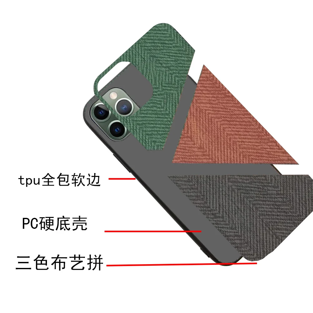 For Apple iphone 11 Case Soft TPU edge+Hard Cloth texture Fashion protective Back Cover for Pro Max iphone11 |