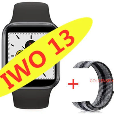 add Nylon strap IWO 13 умные часы серии 5 1:1 44 мм Ip68 Водонепроницаемые для apple iPhone 11 MAX IOS Android smartwatch для женщин и мужчин PK IWO 10/11/12 - Цвет: add Nylon strap