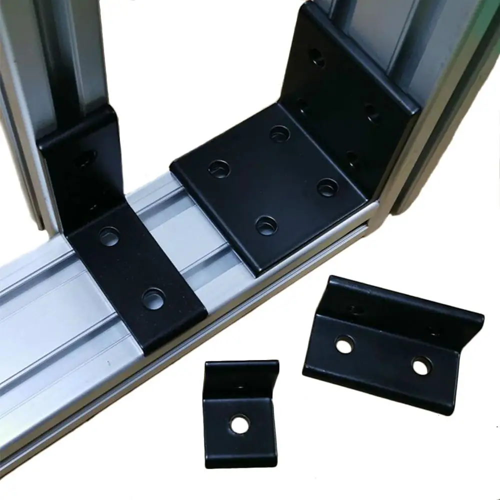 

1pc 2020 3030 4040 6060 8080 Black Brackets Corner fitting angle aluminum L Connector for Connector Aluminium Profile CNC Router