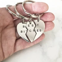 best bitches keychains set 3 best bitches split heart key chains triple bitches keyrings