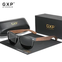 gxp handmade black walnut sunglasses mens wooden eyewear women polarized mirror vintage square design oculos de sol
