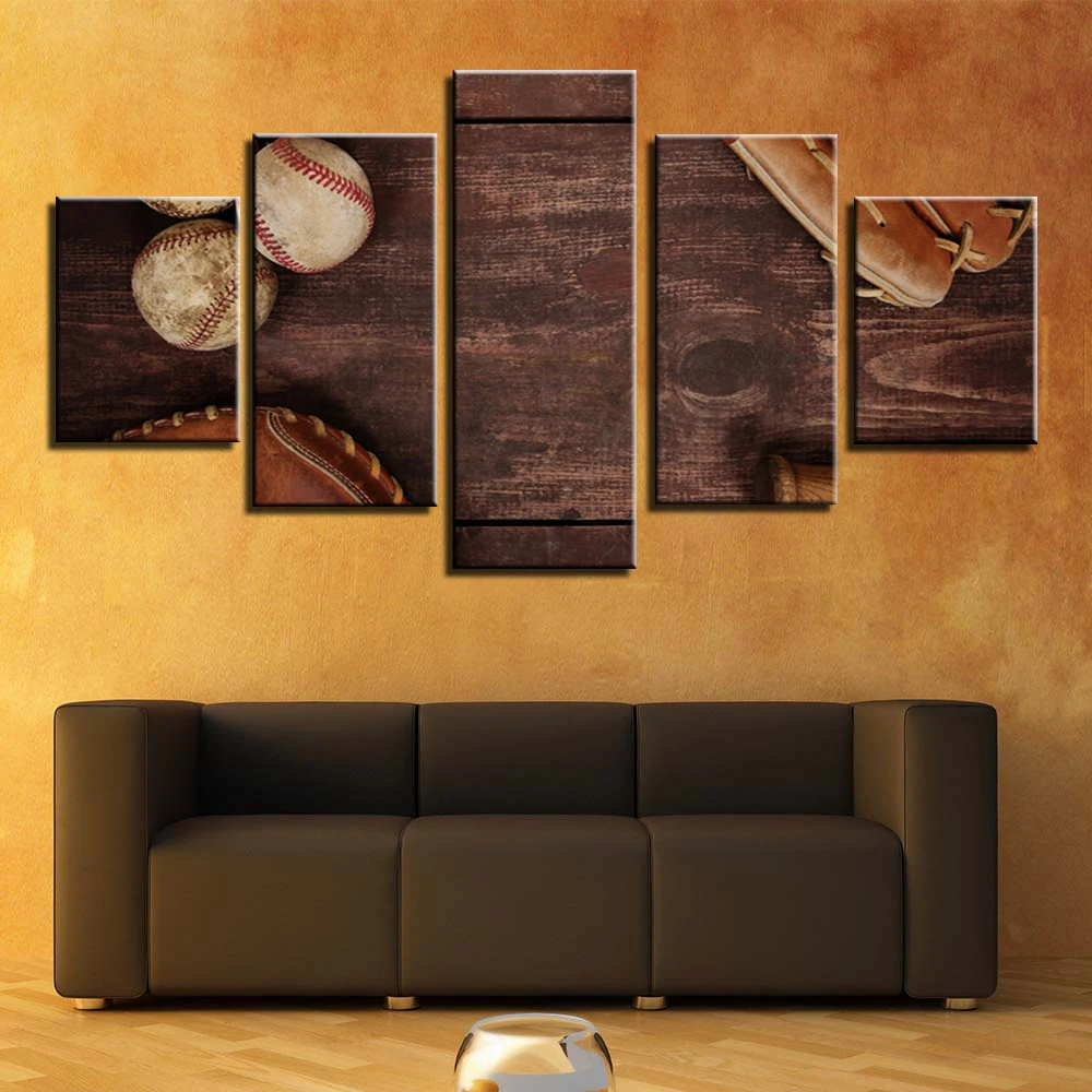 Современное художественное полотно 5 шт. бейсбольные картины HD Печатный постер с
